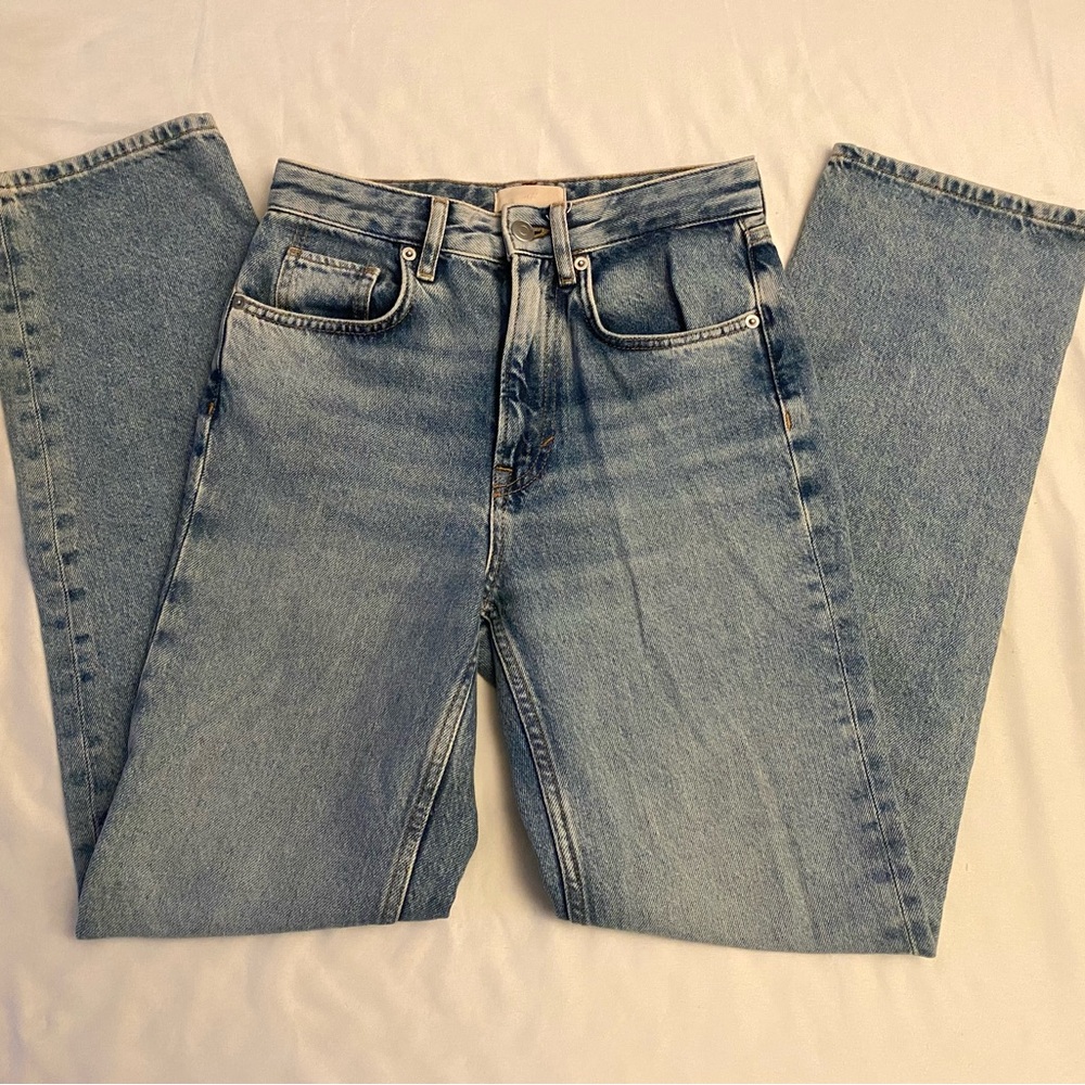 H&M Blue Denim Straight Jeans